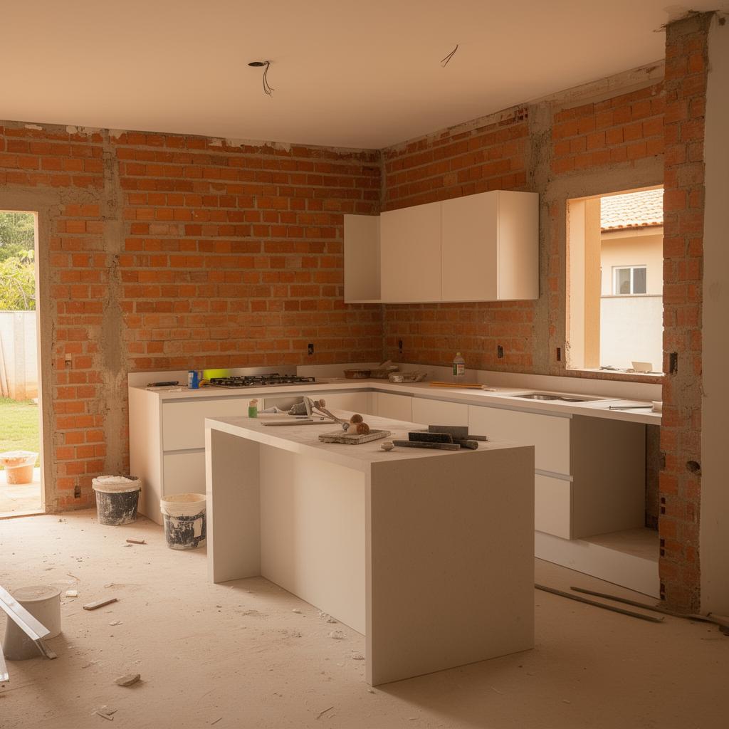 Reforma residencial de Juliana e Marcos em andamento